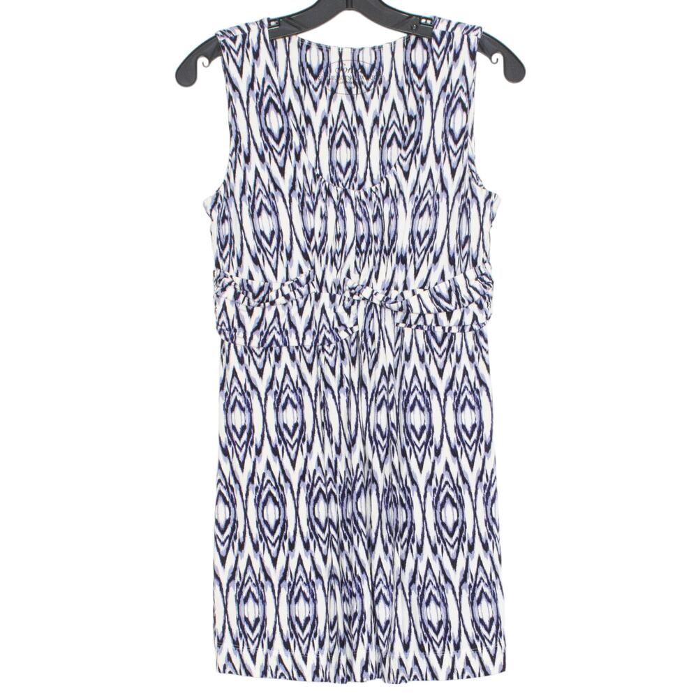 Soma Dress Mini Sleeveless Ikat White Blue Stretch Casual Comfort Lounge Medium